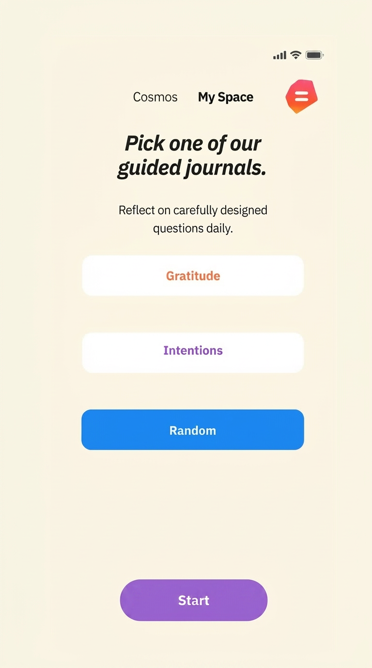 Guided journaling screen